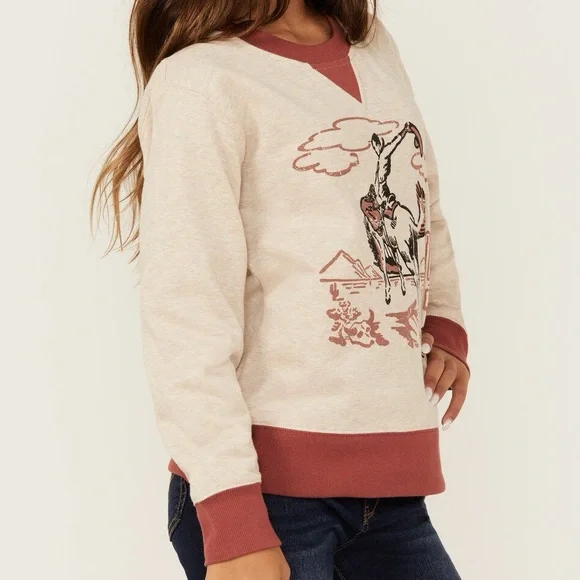 Ariat Girls Western Cowgirl Sweatshirt Rodeo Horse Graphic Youth Small 8 - Picture 4 of 8